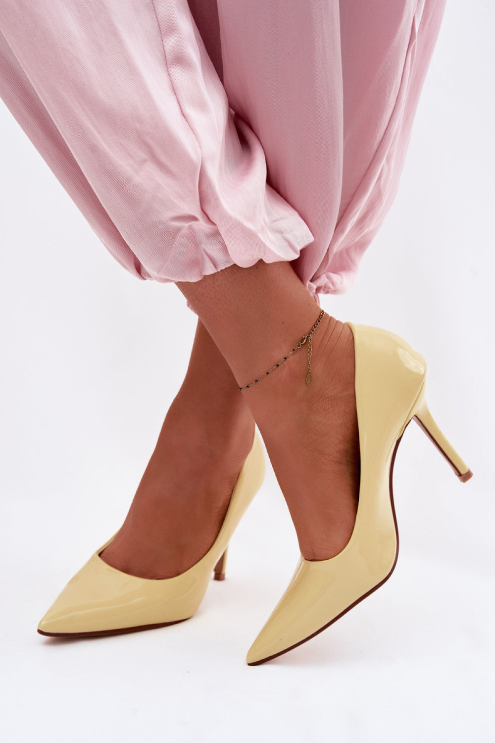 Step In Style Odira Yellow Faux Leather High Heels - view 3
