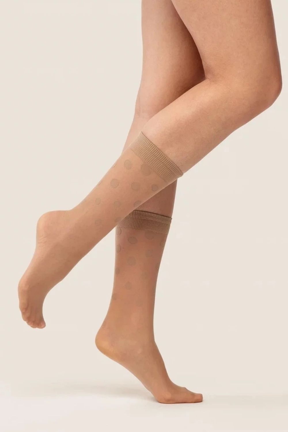 Gabriella Savi Hazelnut Polka Dot Socks