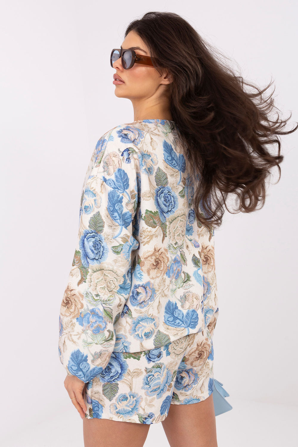 Italy Moda Blue Bodycon Hooded Jacket - view 3