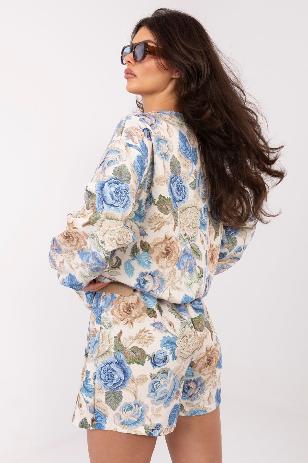Italy Moda Blue Floral Pleated Skort - view 5
