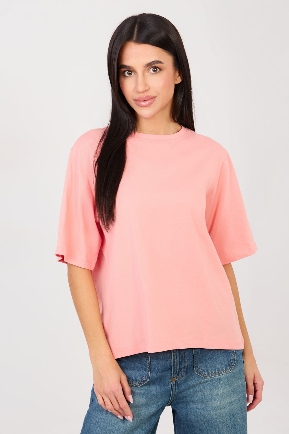 Rue Paris Peach Short Sleeve Cotton T-Shirt
