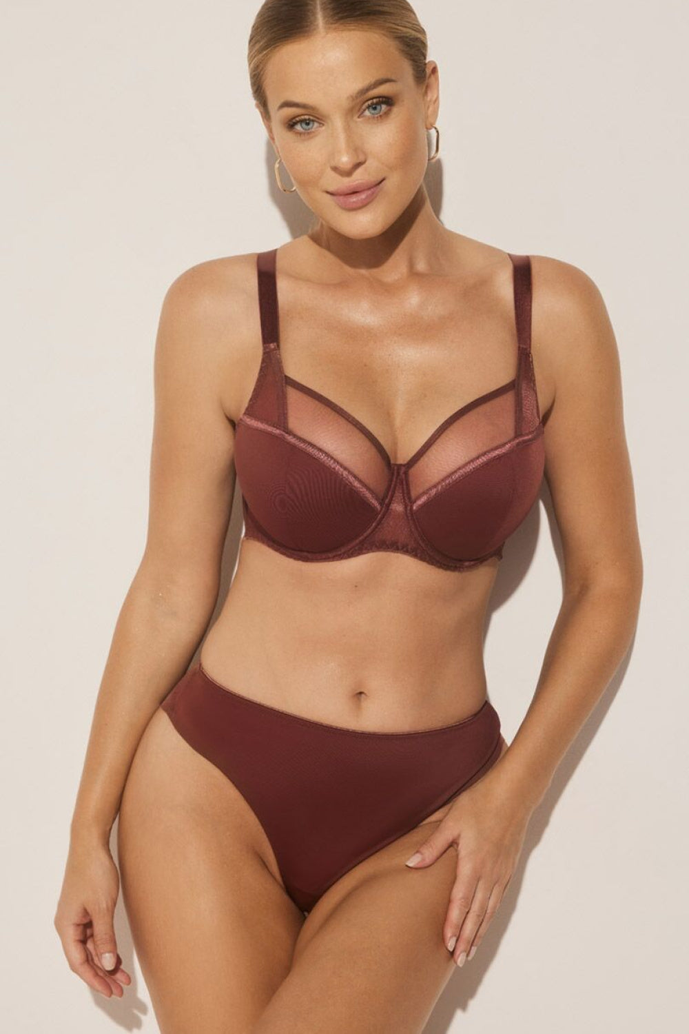 Kinga Brazyliany Brown Mesh Brazilian Knickers