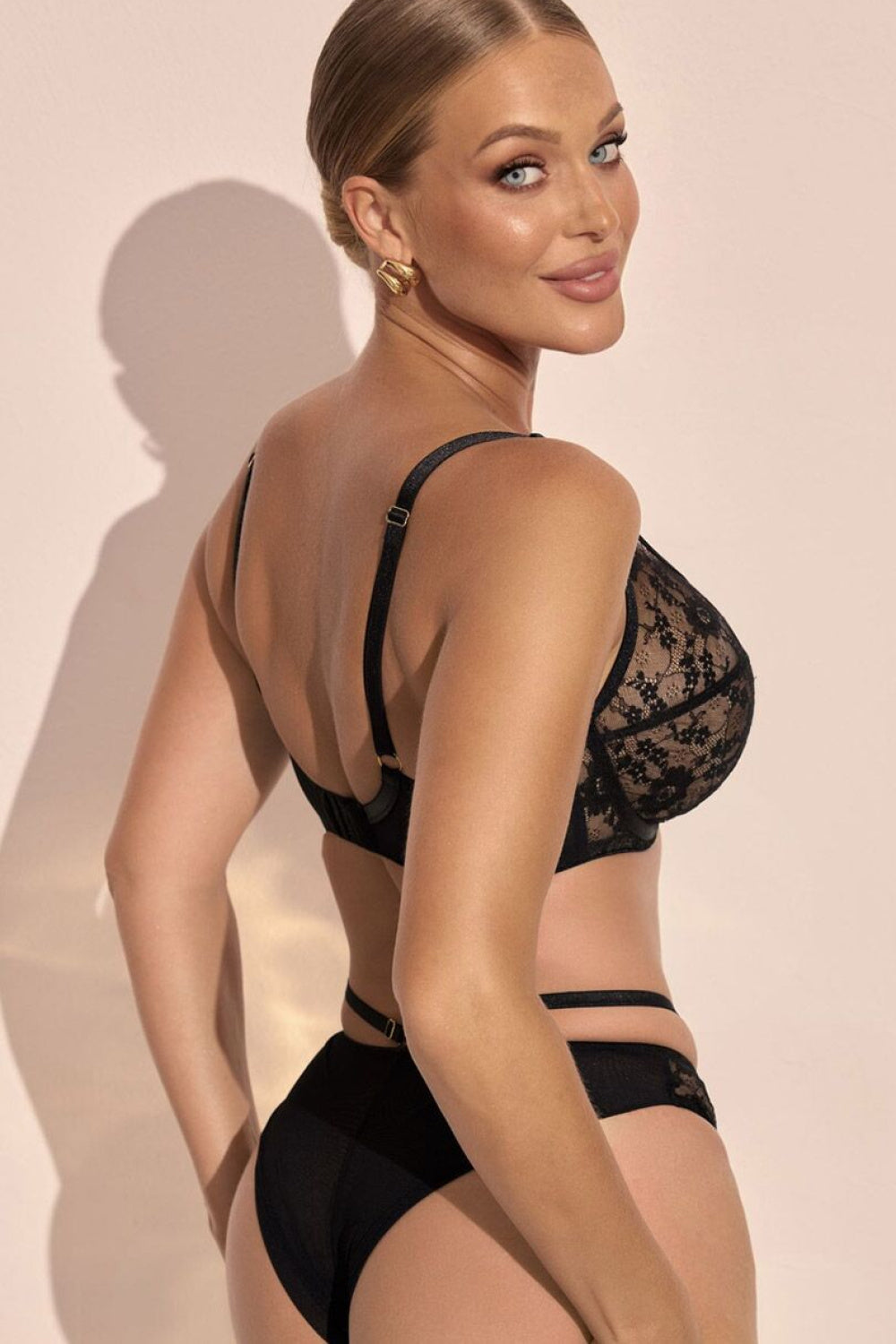 Kinga Jane Black Lace Floral Soft Bra - view 3