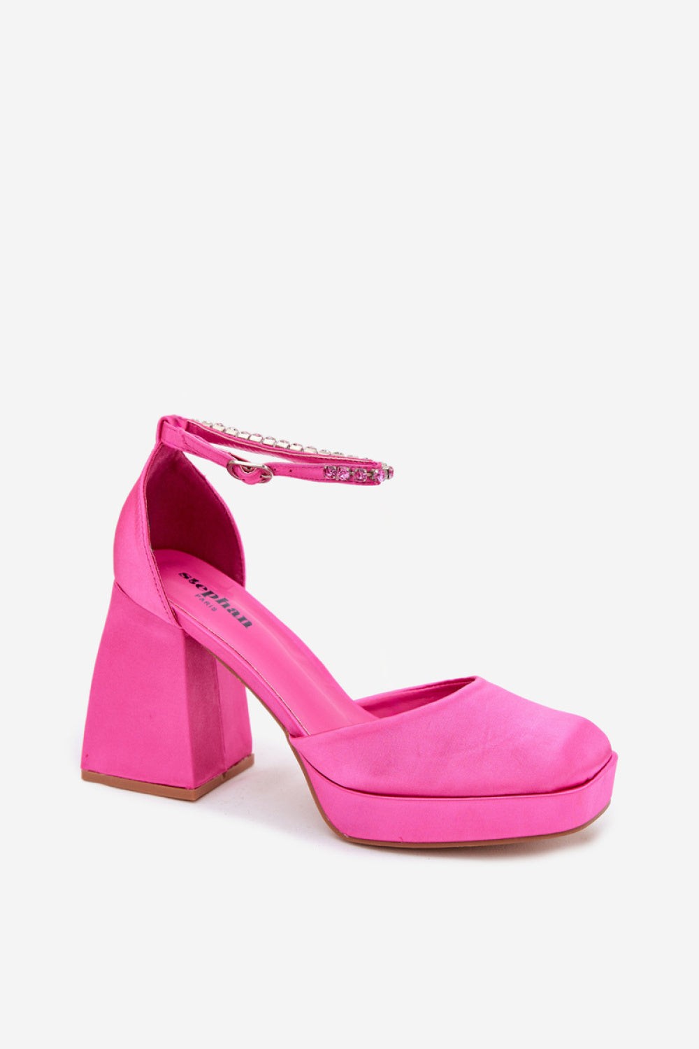 Step In Style Calistae Fuchsia Satin Stiletto Heeled Sandals - view 2