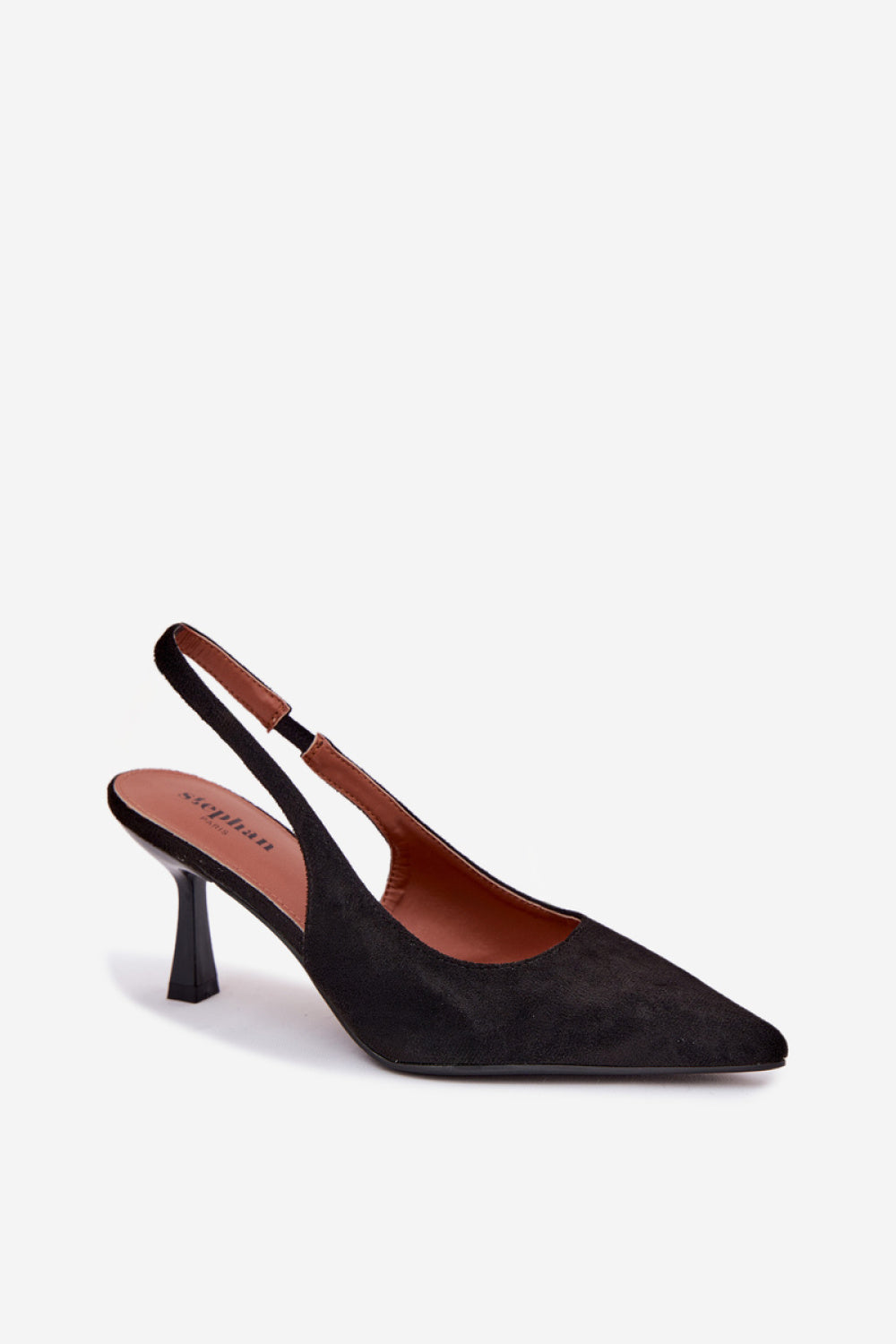 Step In Style Saria Black Suede Heeled Sandals - view 2