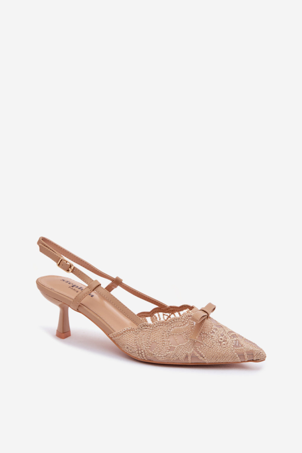 Step In Style Maribelle Beige Lace Heeled Sandals - view 2