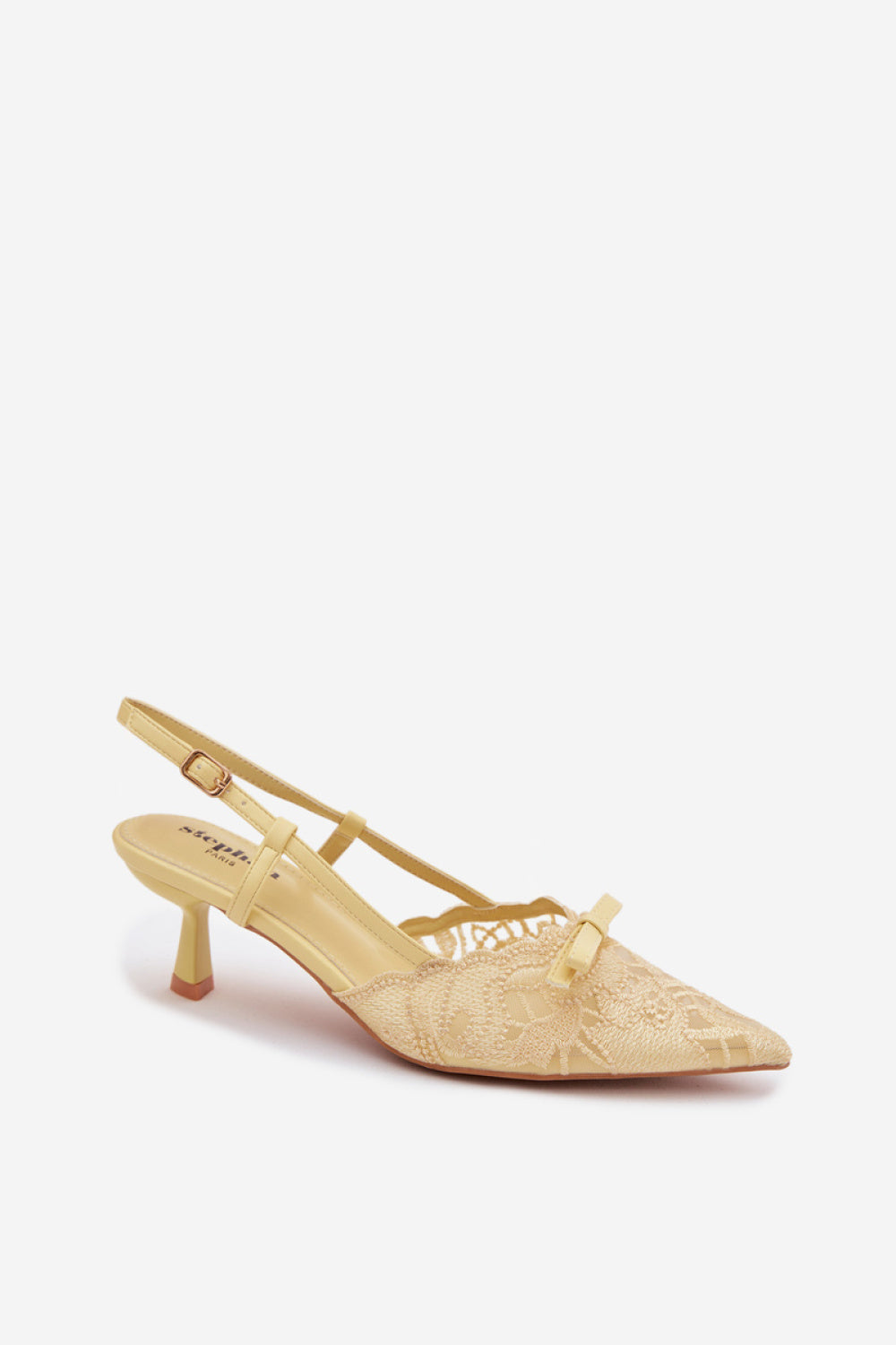 Step In Style Maribelle Yellow Lace Heeled Sandals - view 2