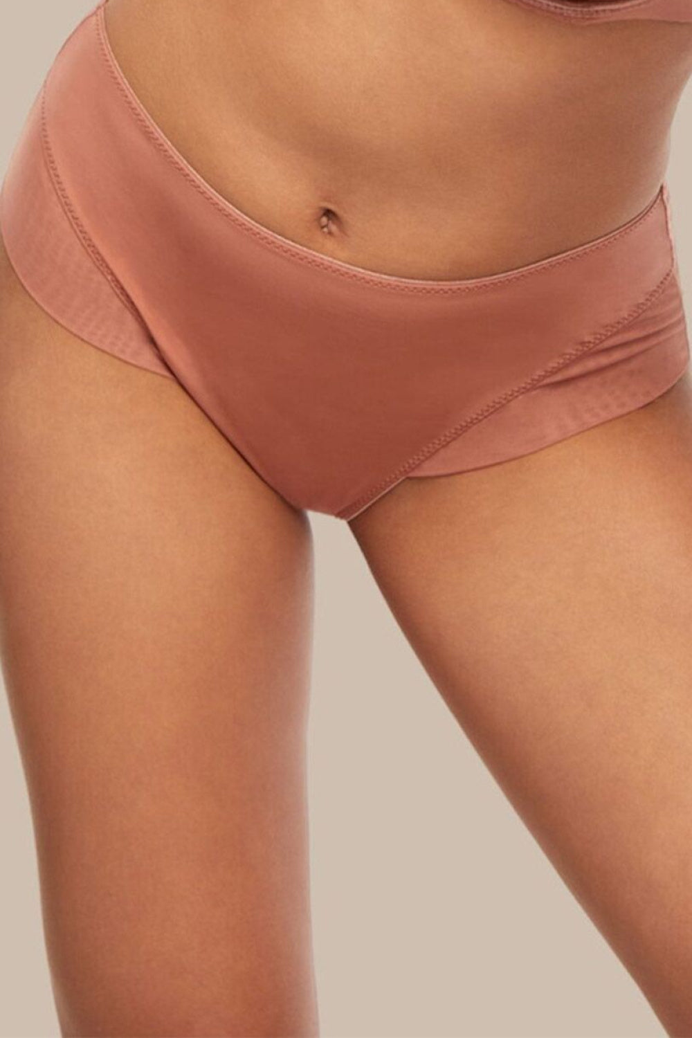 Kinga Comfort Dark Pink Mesh High Waisted Knickers