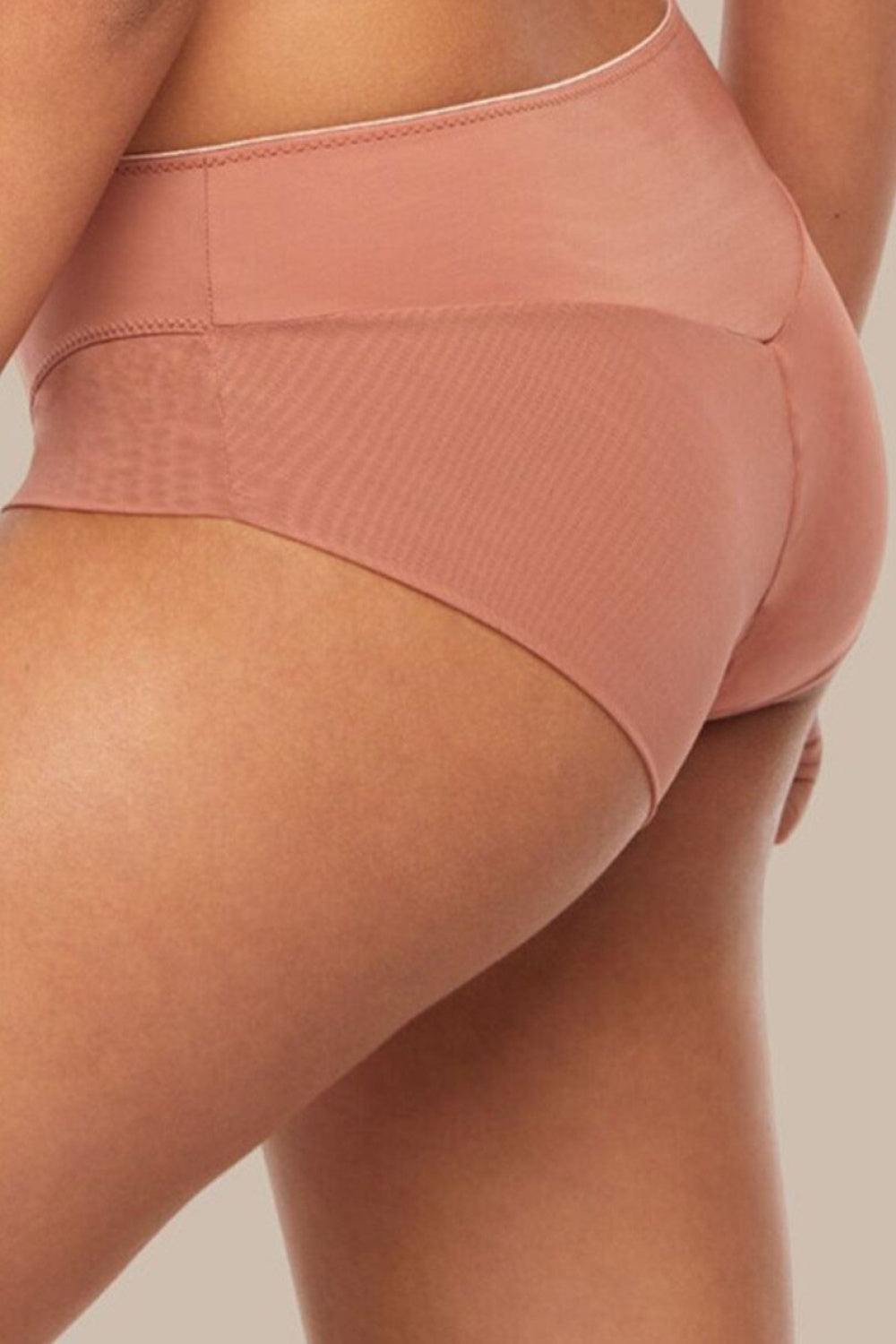 Kinga Comfort Dark Pink Mesh High Waisted Knickers - view 3