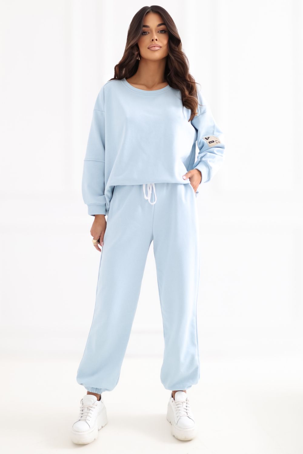 Rue Paris Light Blue Long Sleeve Cotton Co-Ord Set - view 2