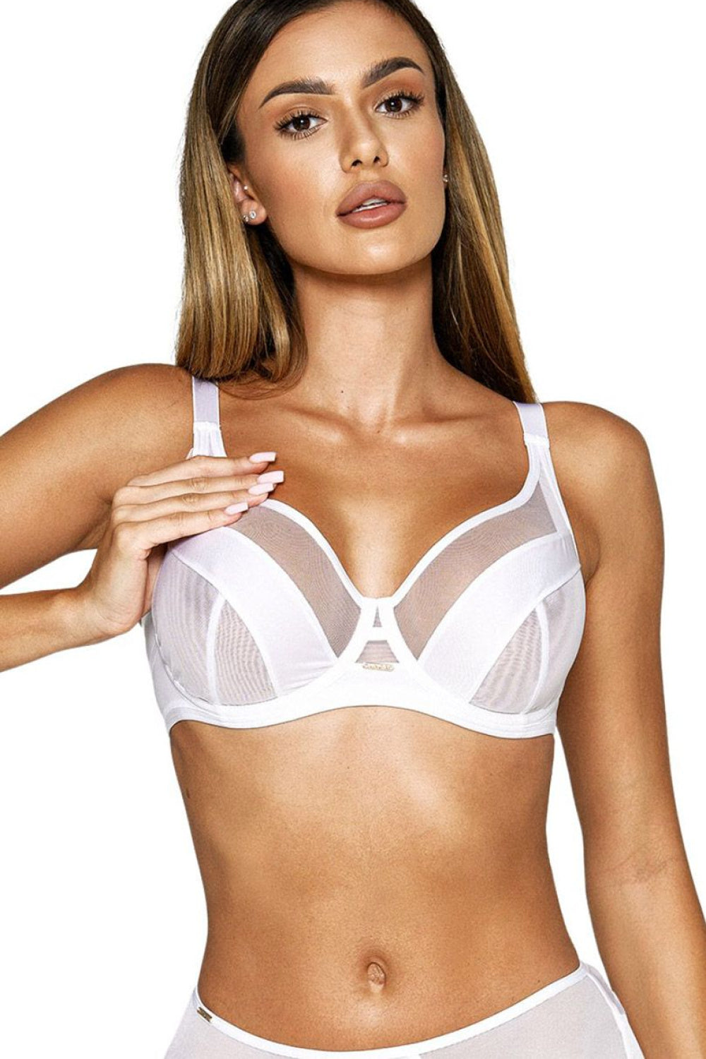 Kinga Lou White Mesh Soft Bra