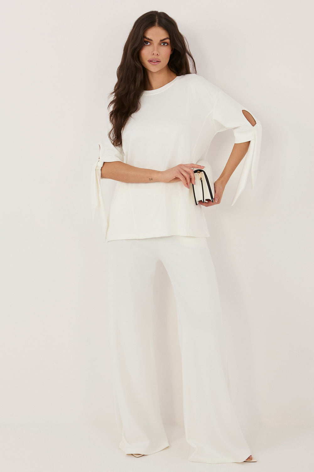 Relevance Ecru Wide Leg Co-Ord Set