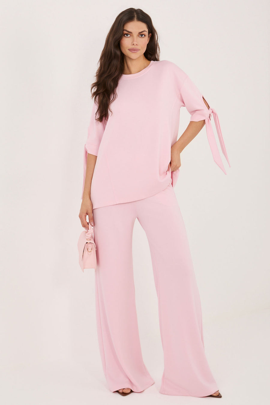 Relevance Light Pink Wide Leg Co-Ord Set
