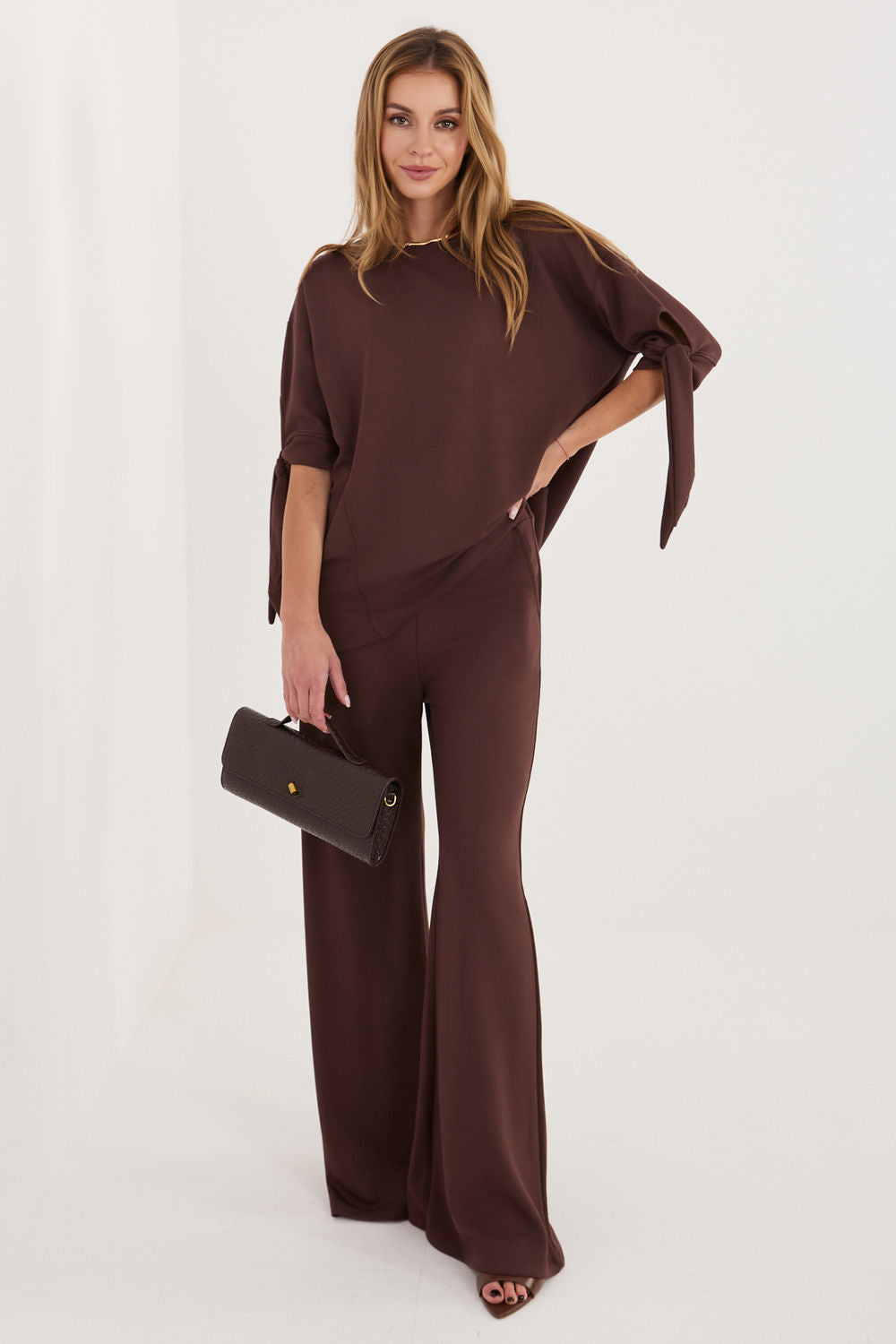 Relevance Dark Brown Wide Leg Co-Ord Set