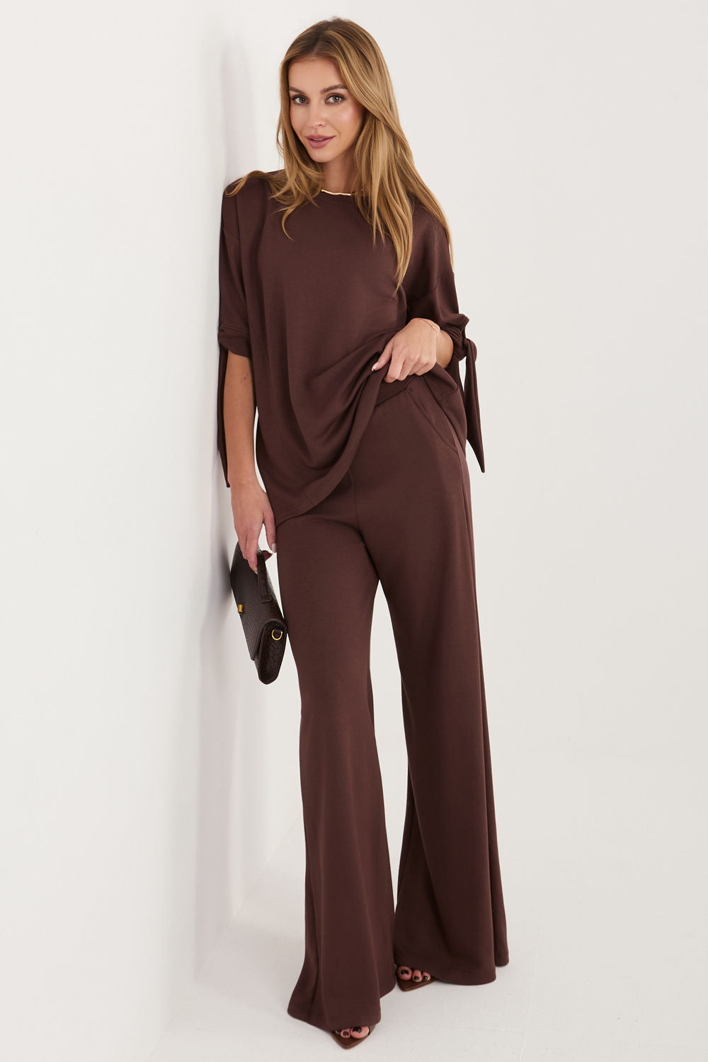 Relevance Dark Brown Wide Leg Co-Ord Set - view 4