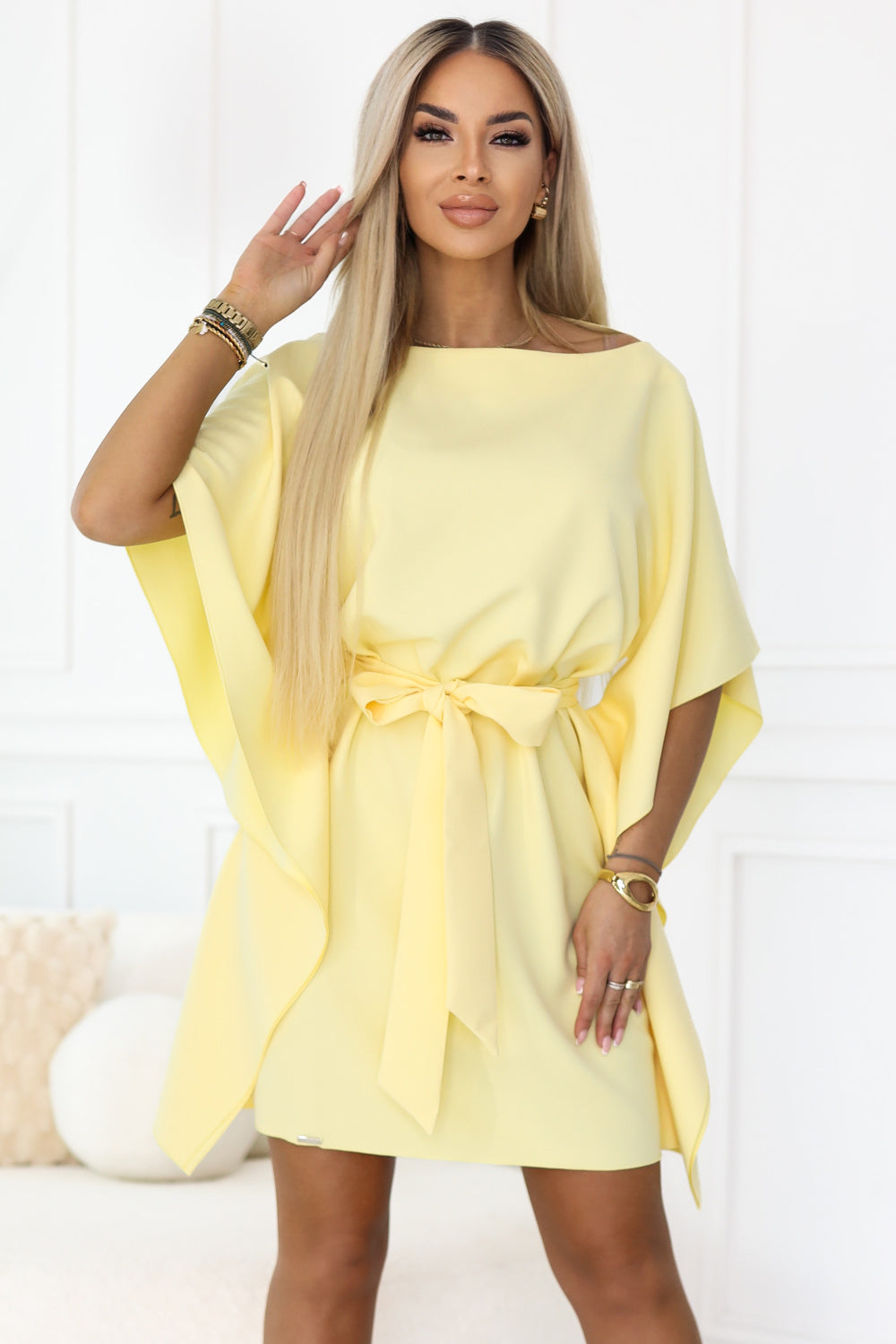 Numoco Sofia Yellow Mini Dress
