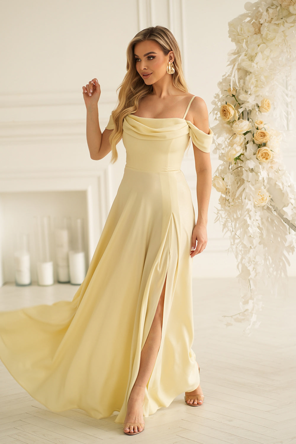 Bicotone Yellow Bodycon Maxi Dress