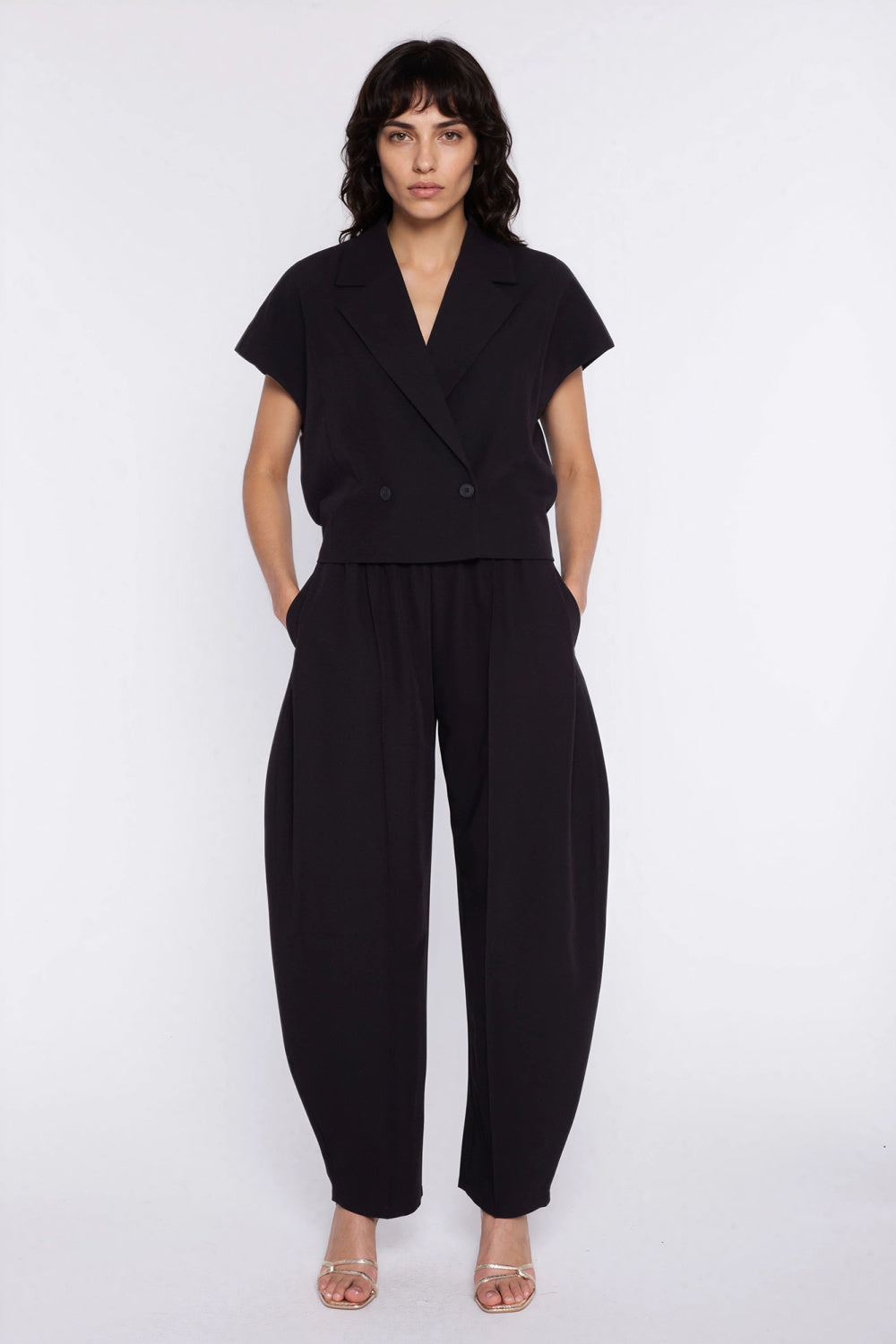 Nife Barrel Black Trousers