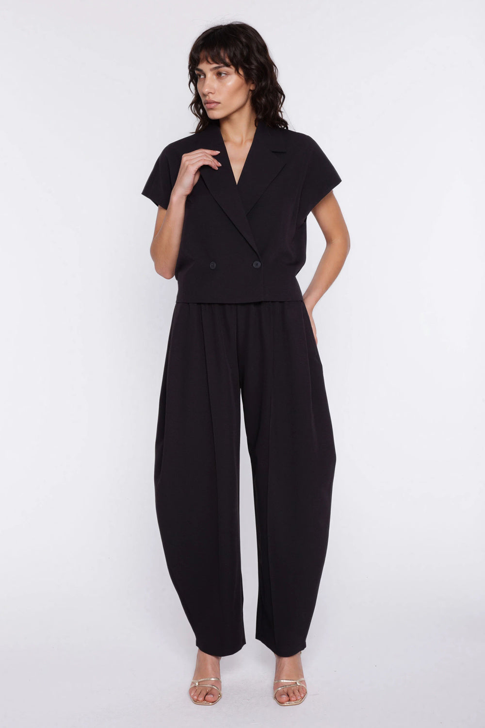 Nife Barrel Black Trousers - view 2