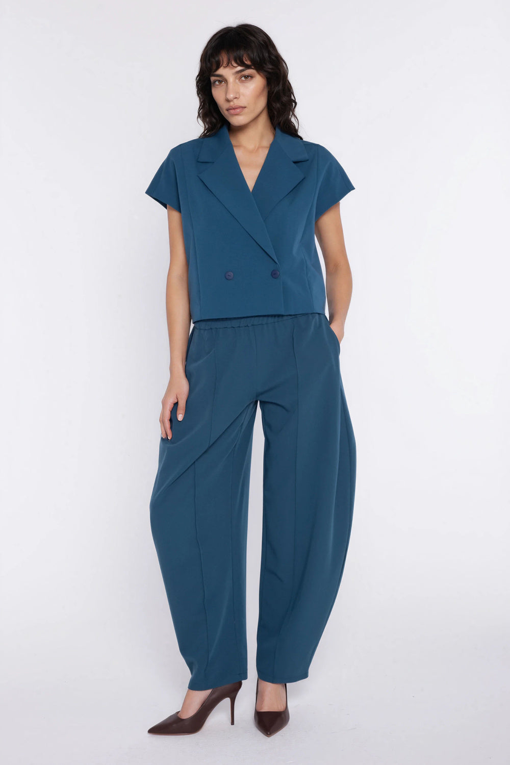 Nife Barrel Azure Blue Trousers - view 2