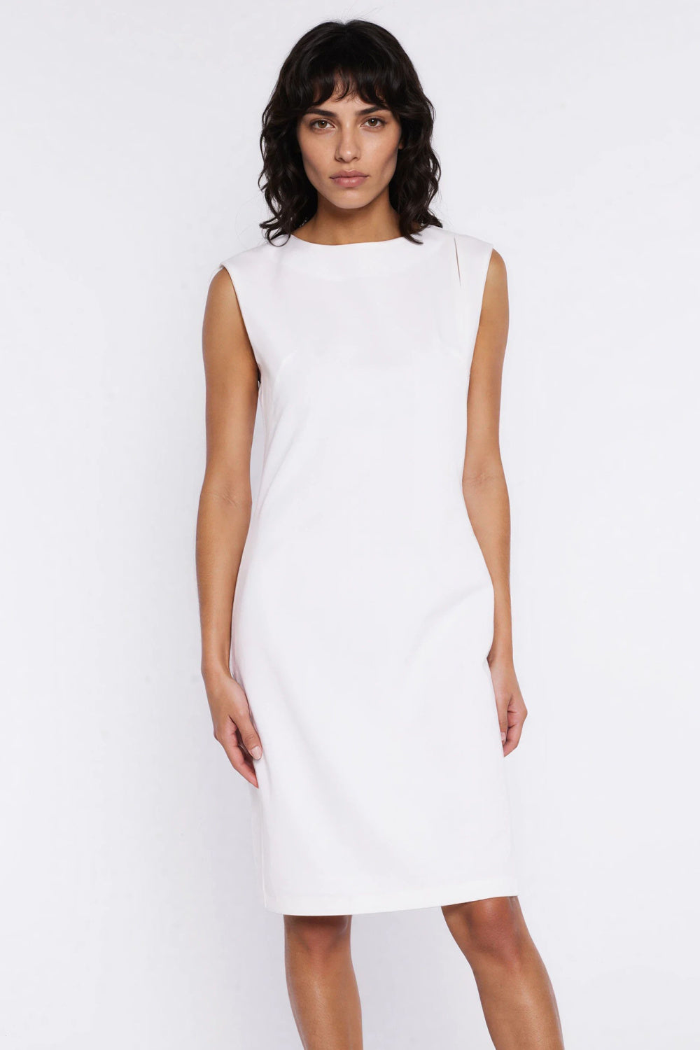Nife Ecru Sleeveless Dress