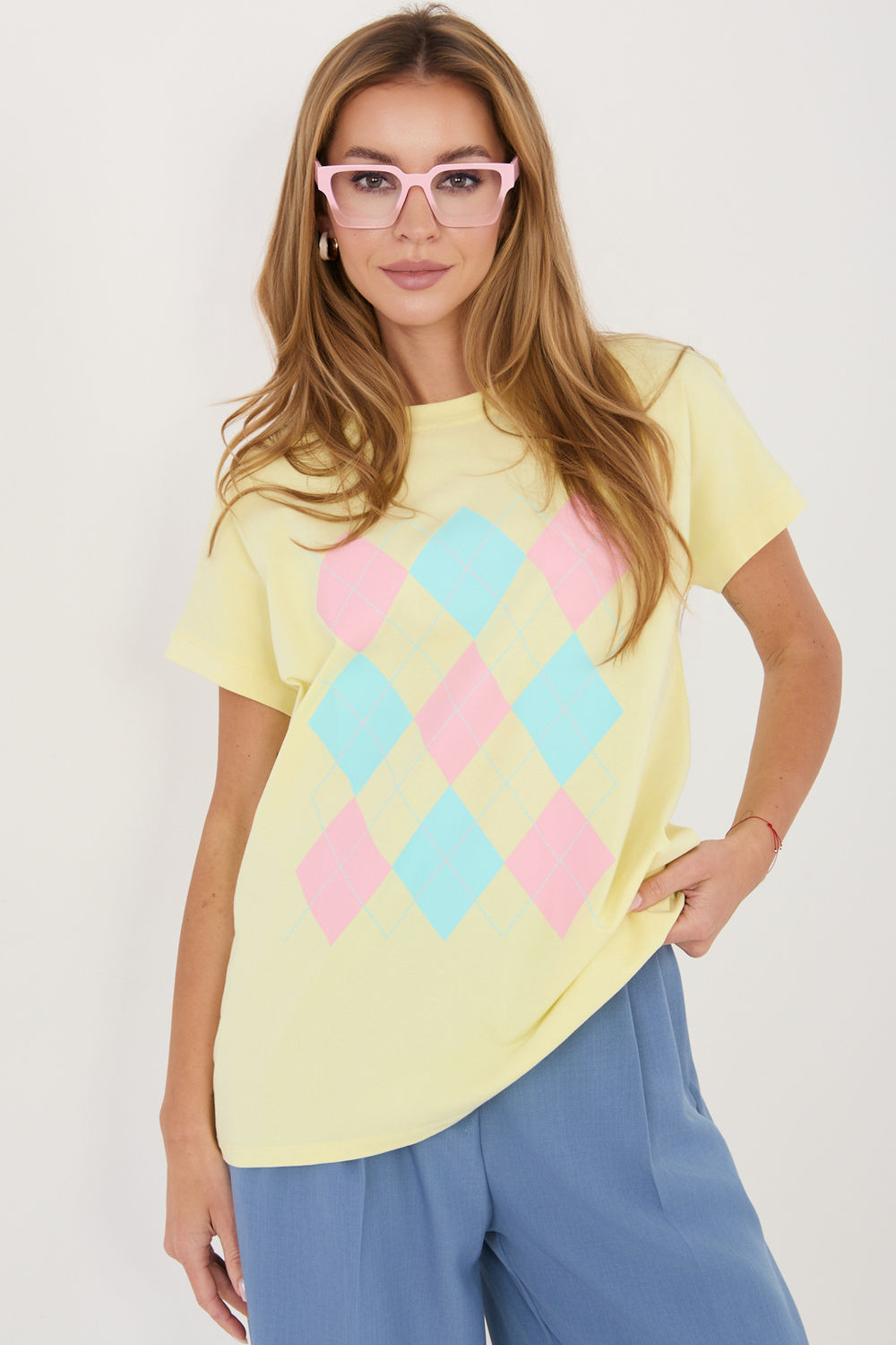 Relevance Light Yellow Short Sleeve Cotton Blouse