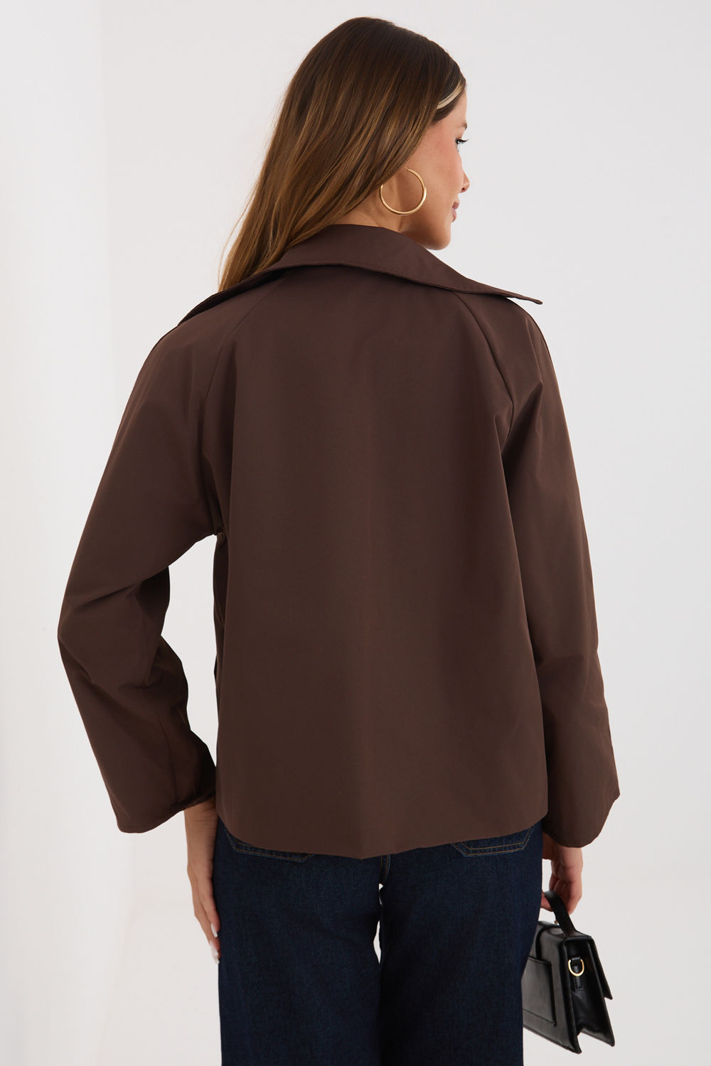 Rue Paris Brown Collared Coat - view 3