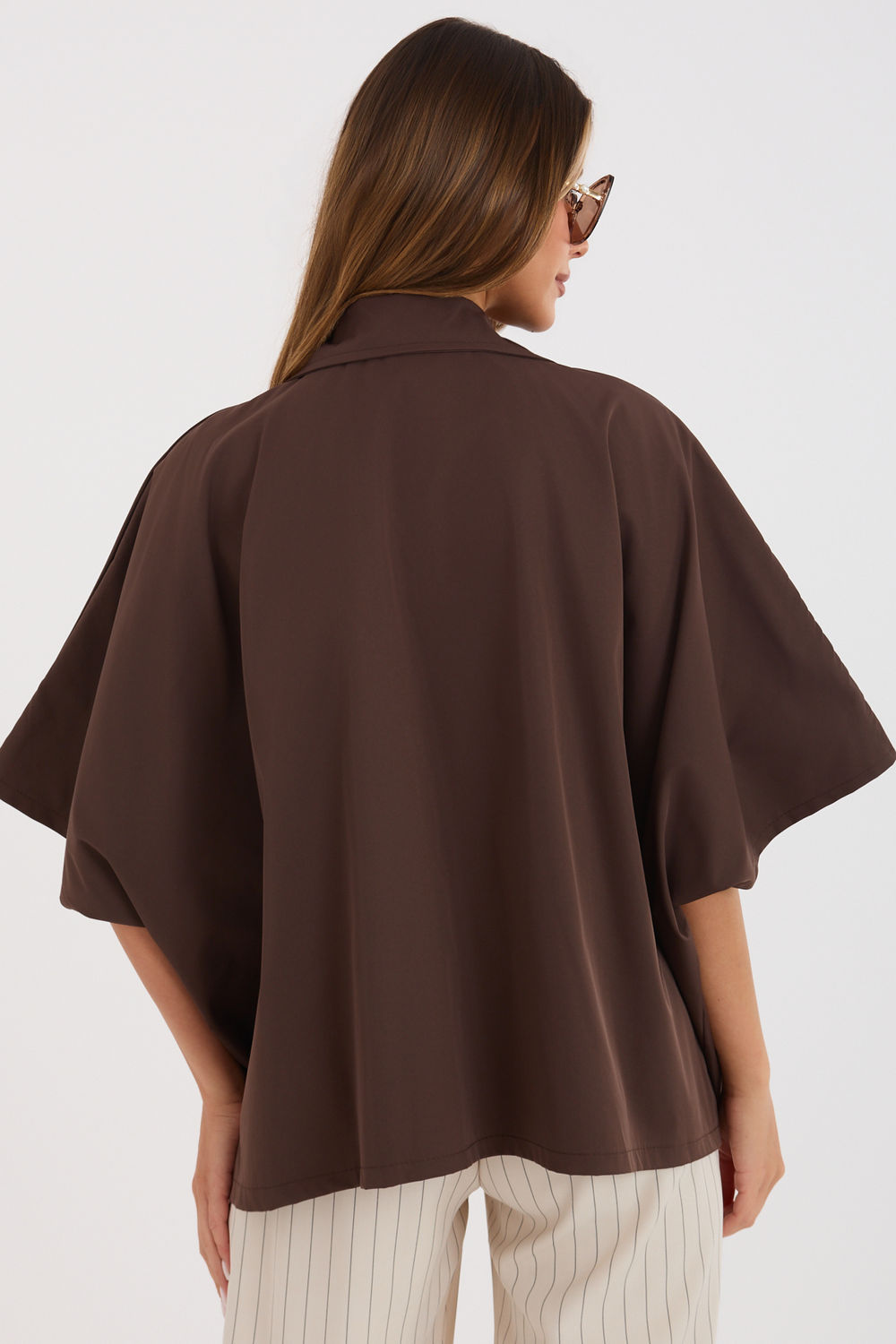 Rue Paris Brown Loose Fit Coat - view 3