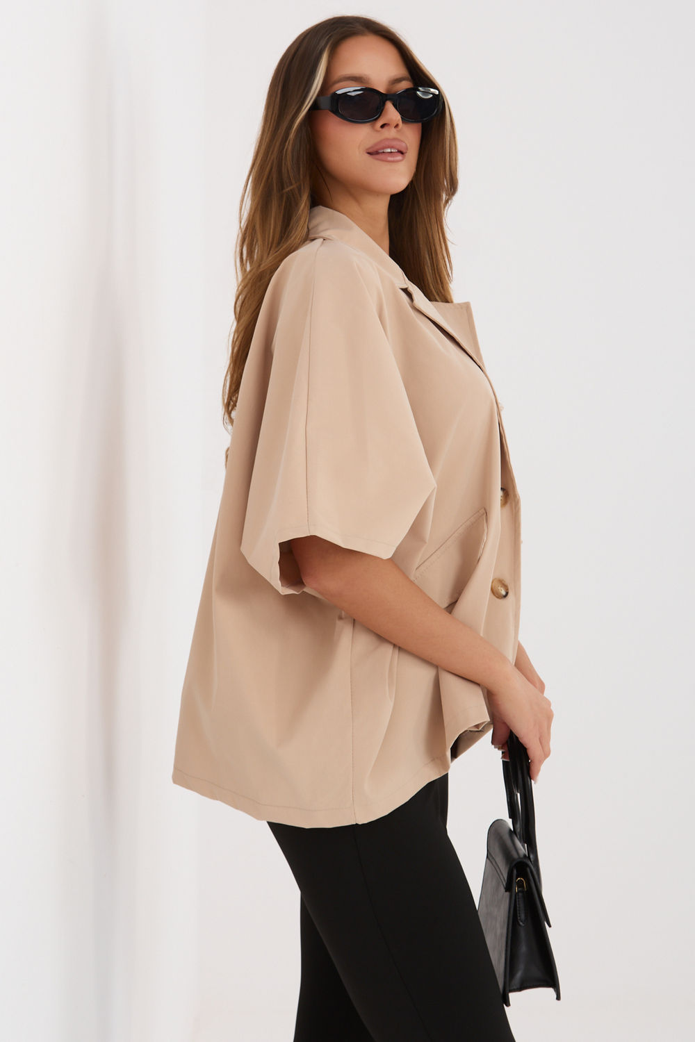 Rue Paris Camel Collared Coat - view 3