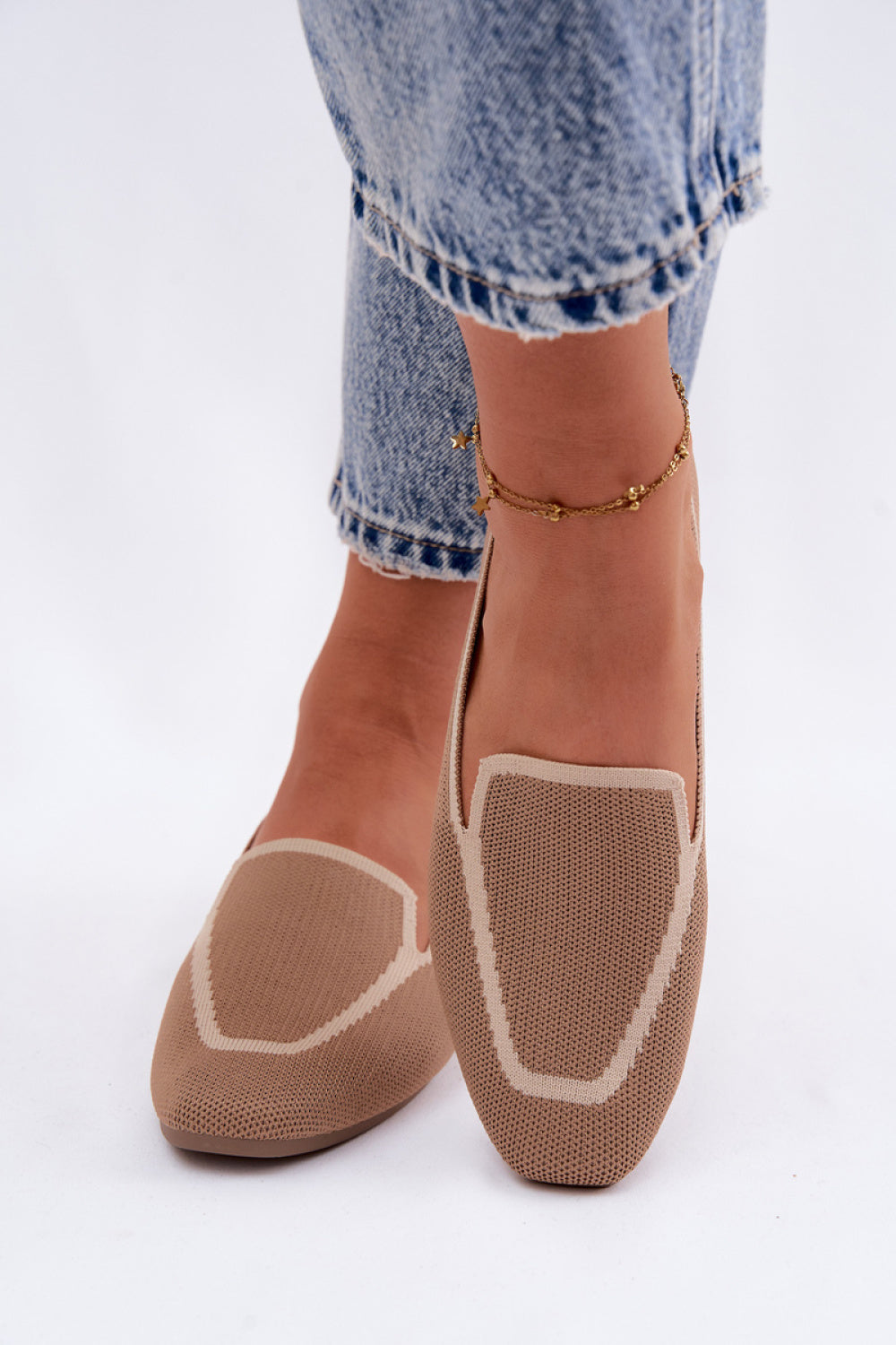 Step In Style Selisa Light Brown Mesh Moccasins