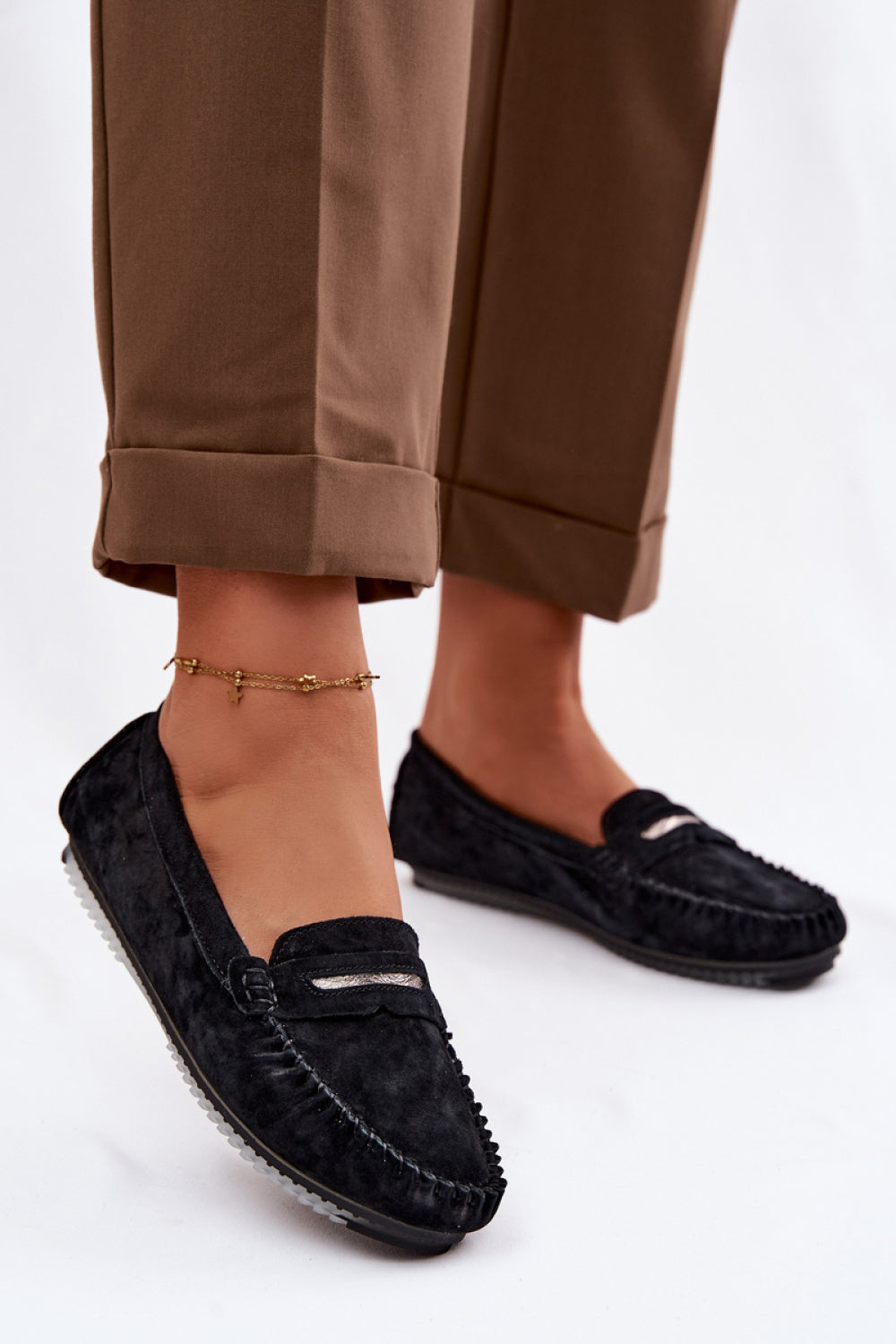 Step In Style Black Leather Moccasins