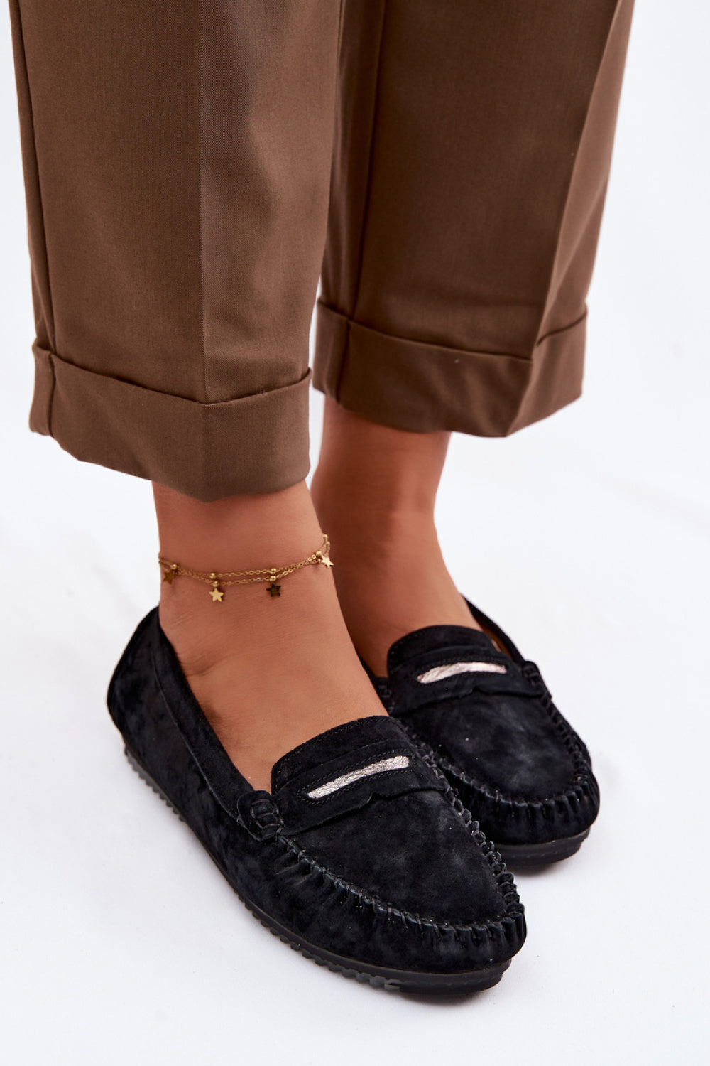 Step In Style Black Leather Moccasins - view 3