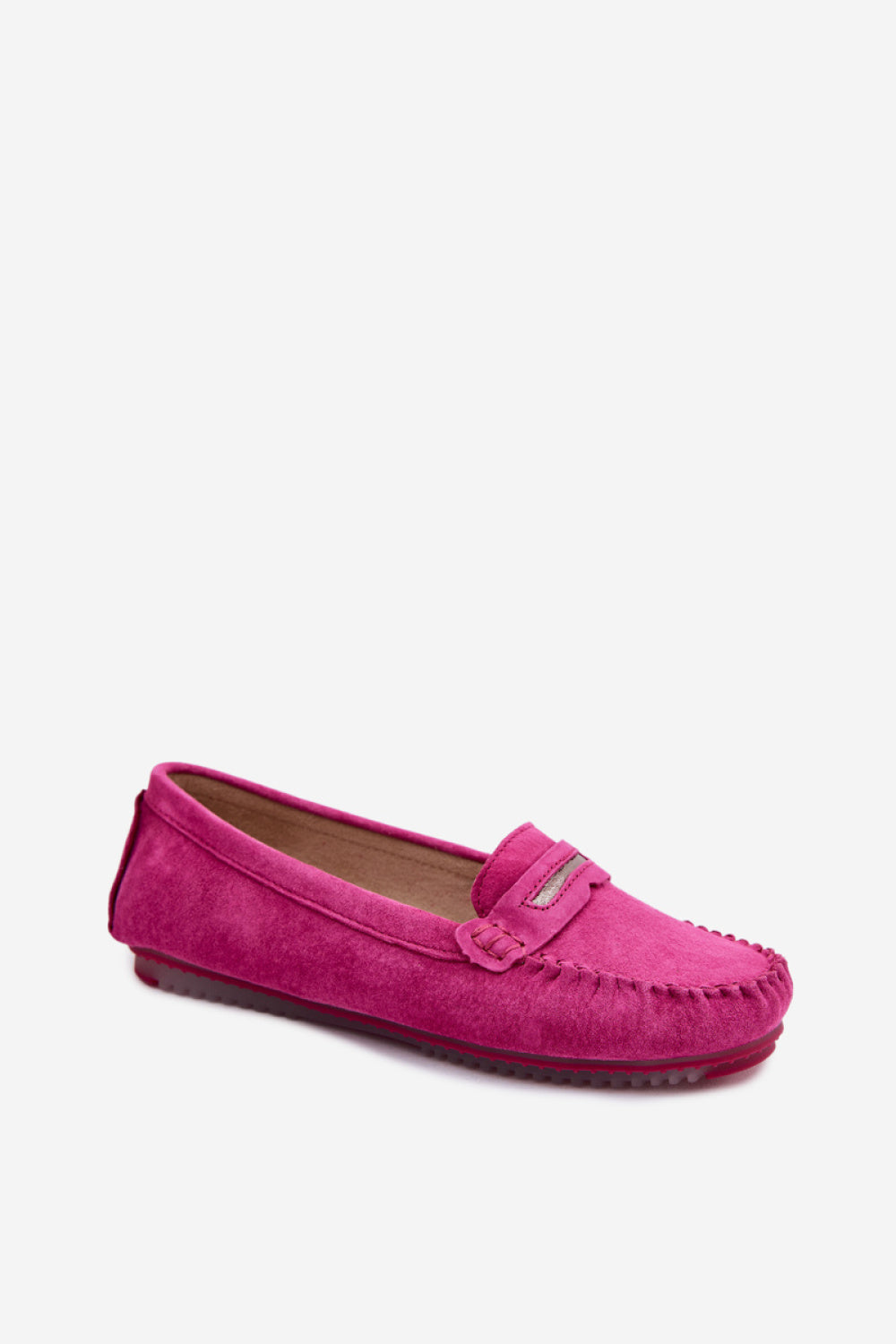 Step In Style Fuchsia Suede Moccasins - view 2