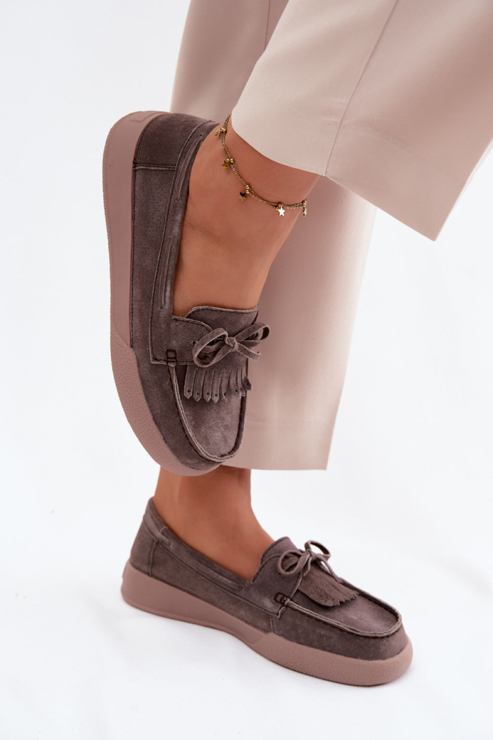 Step In Style Vinceza Brown Suede Platform Moccasins