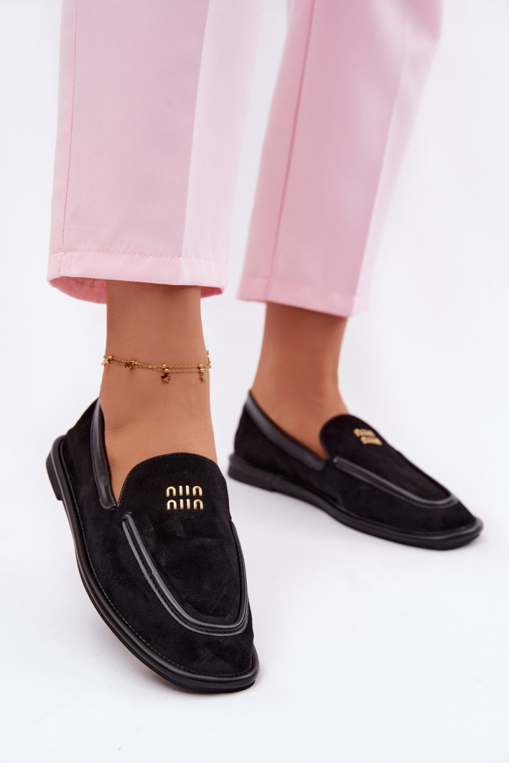 Step In Style Vinceza Black Faux Leather Moccasins