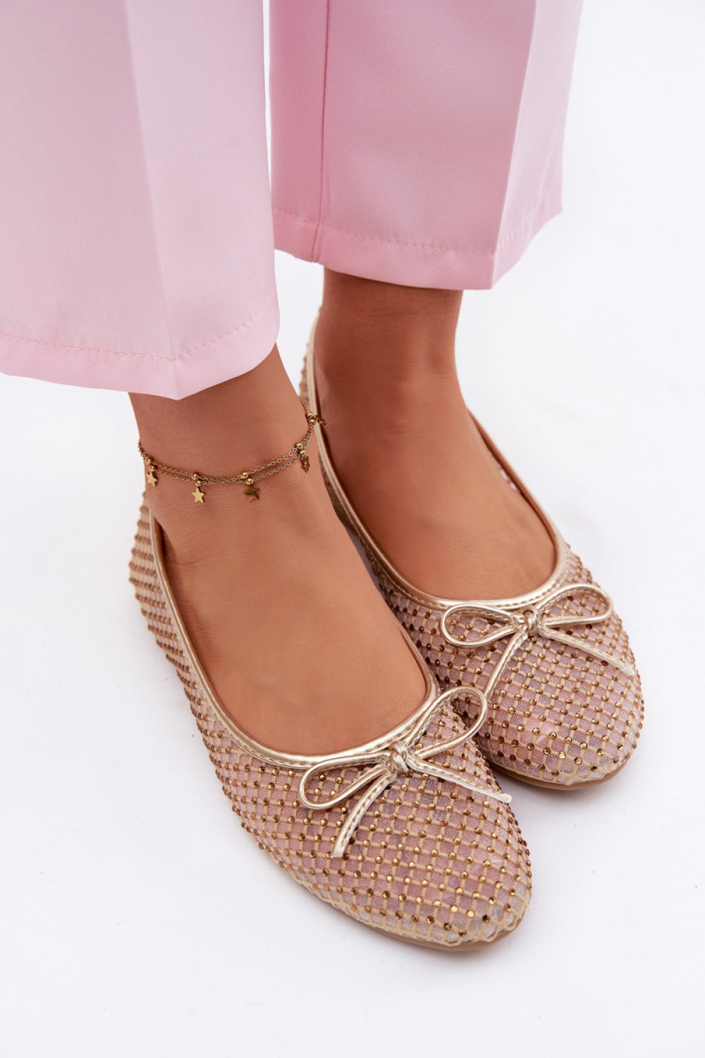 Step In Style Vinceza Gold Mesh Ballet Flats - view 3