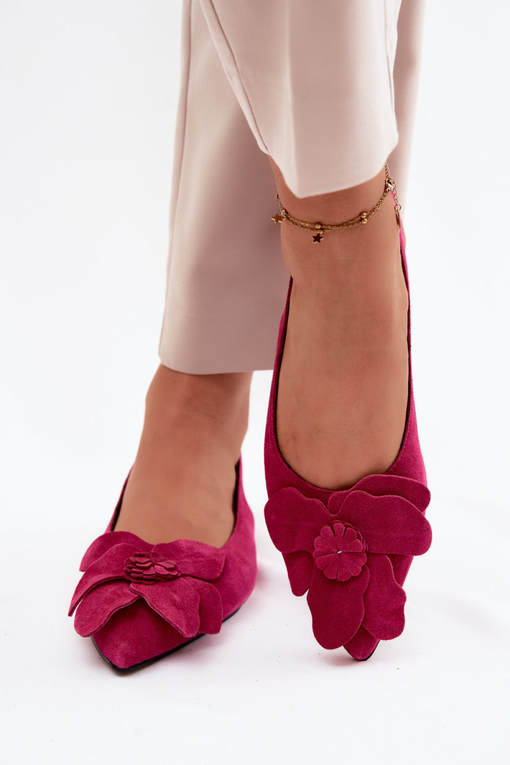 Step In Style Vinceza Fuchsia Suede Flat Sandals - view 3