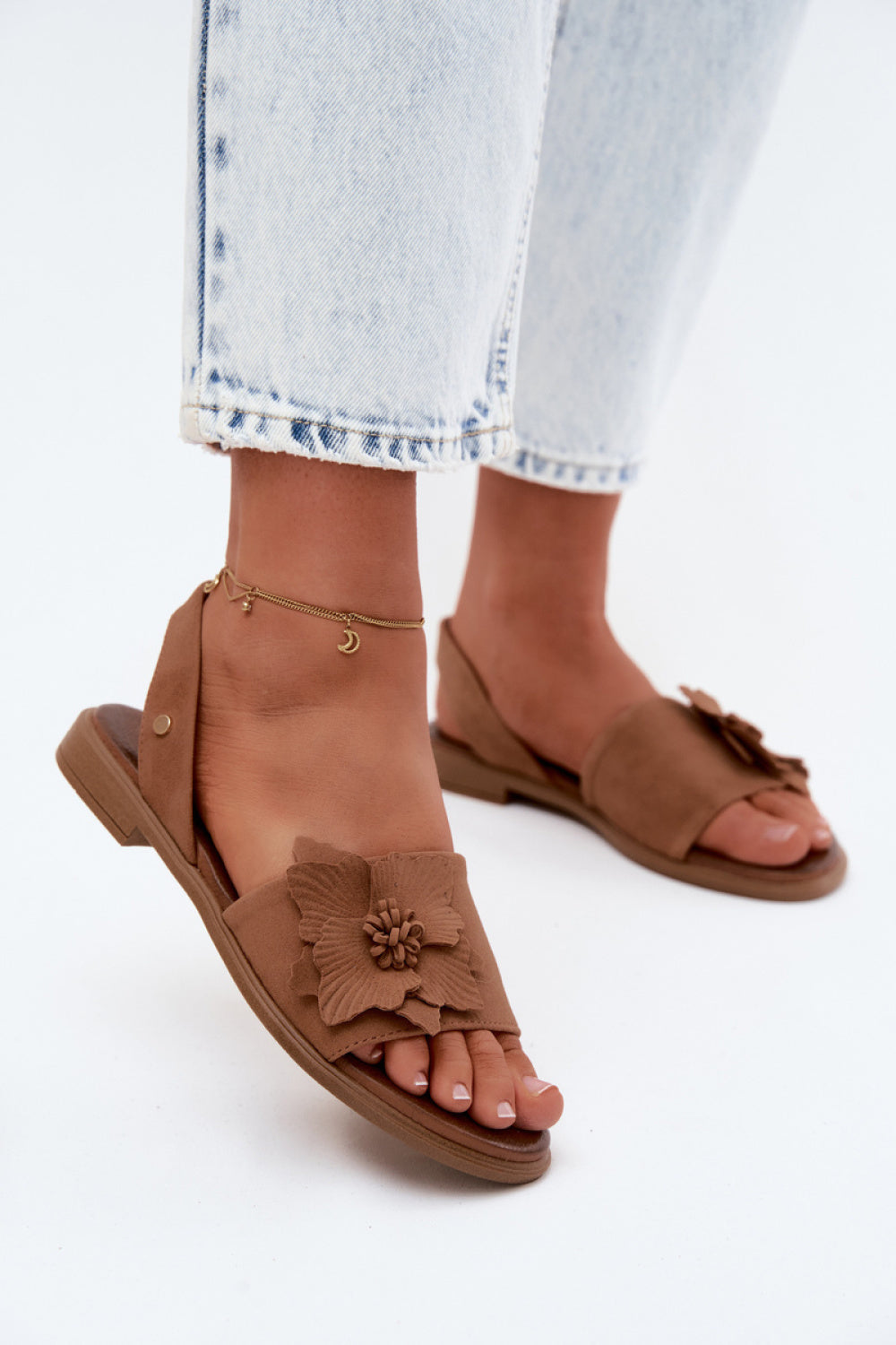 Step In Style Zazoo Brown Suede Sandals