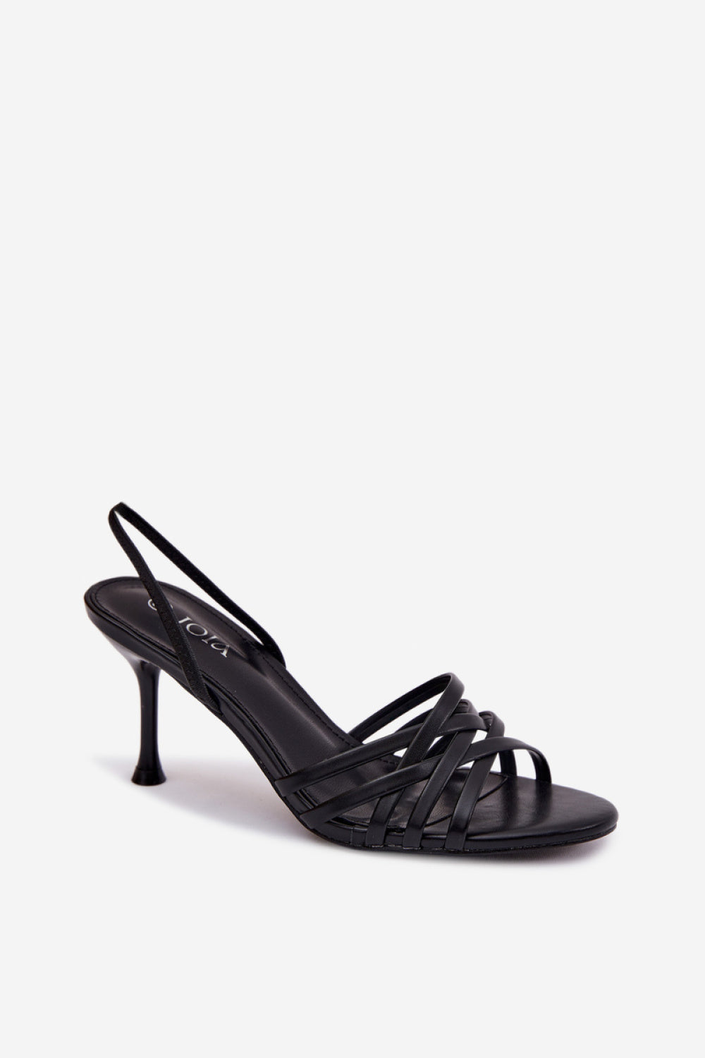 Step In Style Velivelle Black Faux Leather Heeled Sandals - view 2