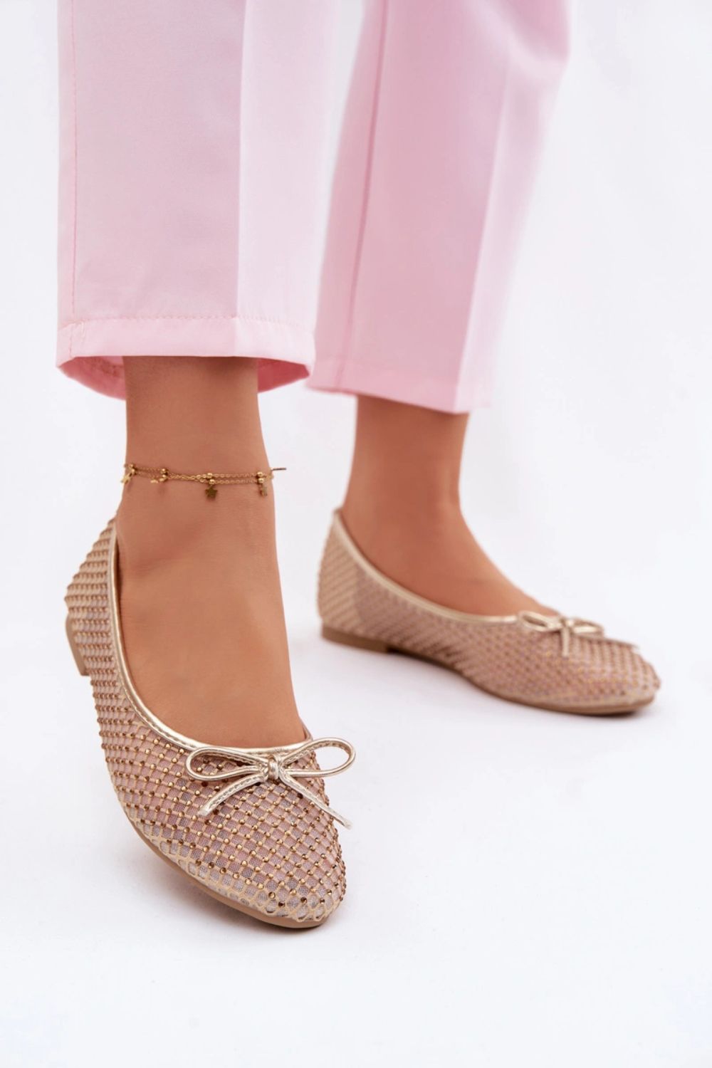 Step In Style Vinceza Gold Mesh Ballet Flats - view 4