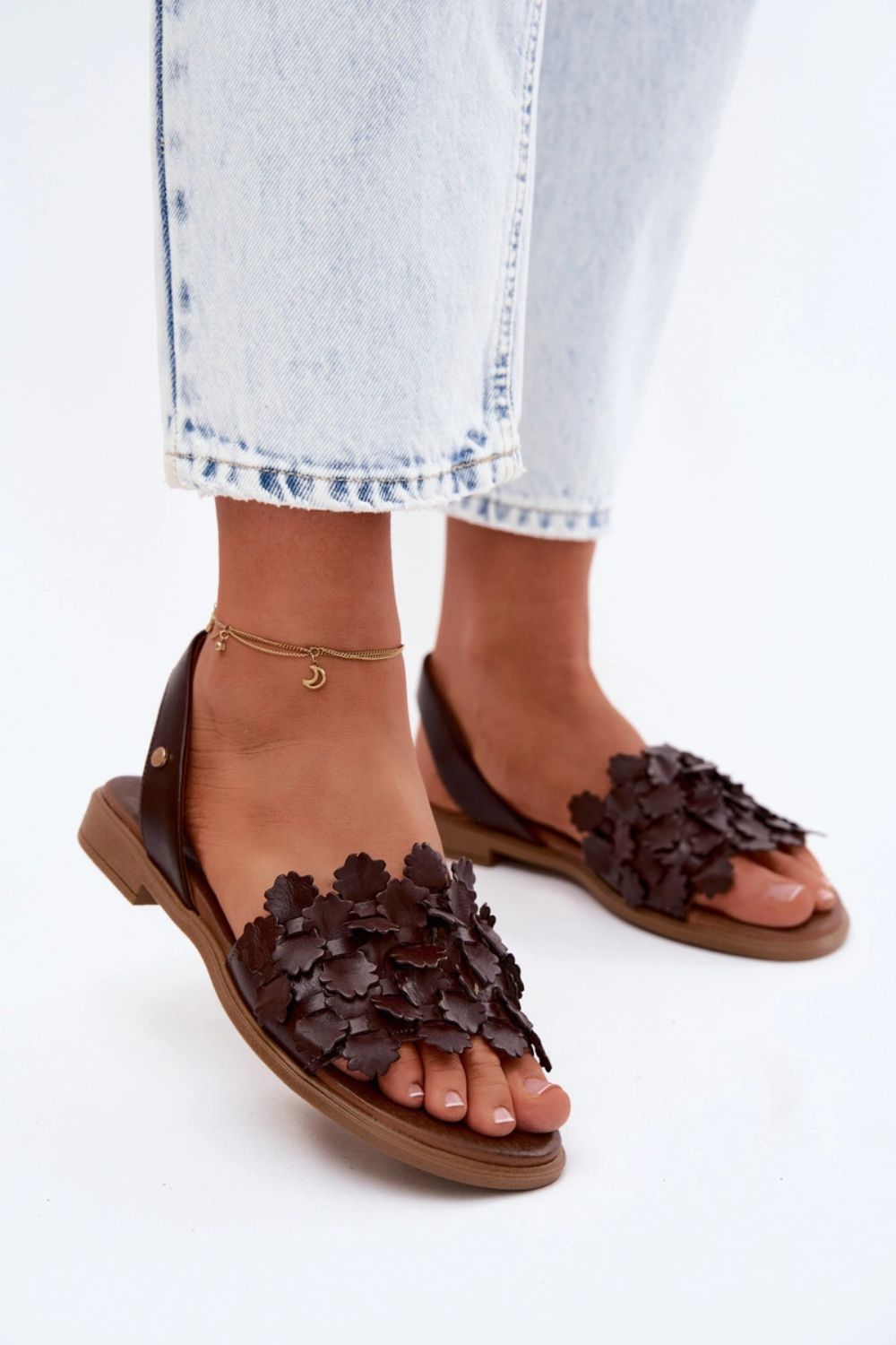 Step In Style Zazoo Chocolate Leather Sandals - view 4