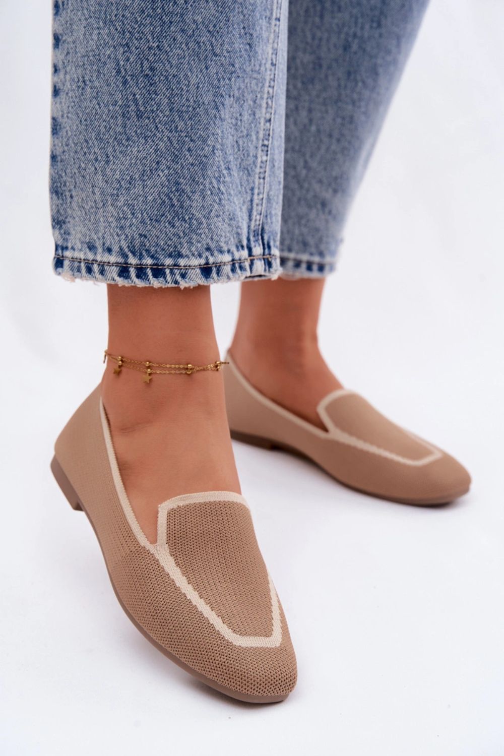 Step In Style Selisa Light Brown Mesh Moccasins - view 4