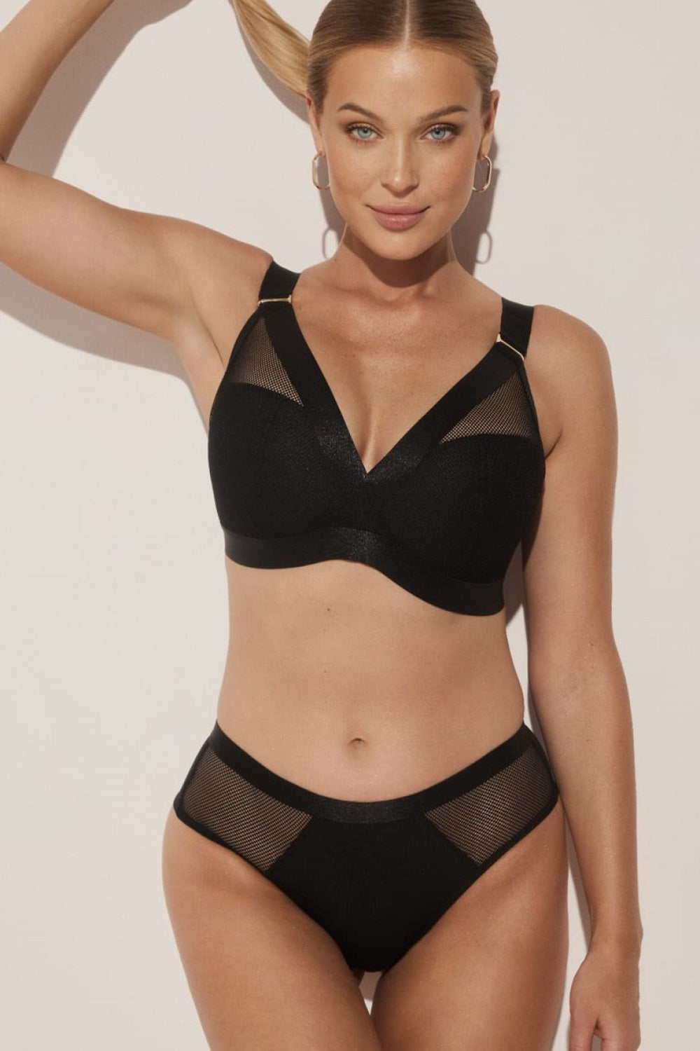 Kinga Lara Black Mesh Underwired Soft Bra - view 2