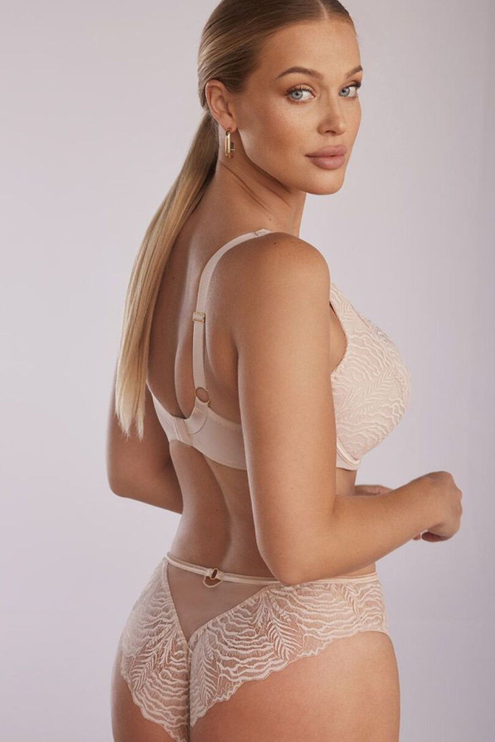 Kinga Luna Beige Lace Padded Bra - view 3