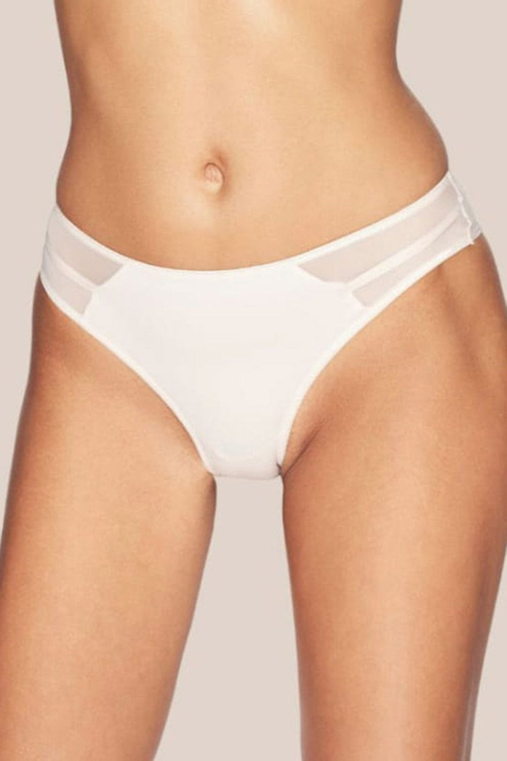 Kinga Sophie Beige Mesh Thong
