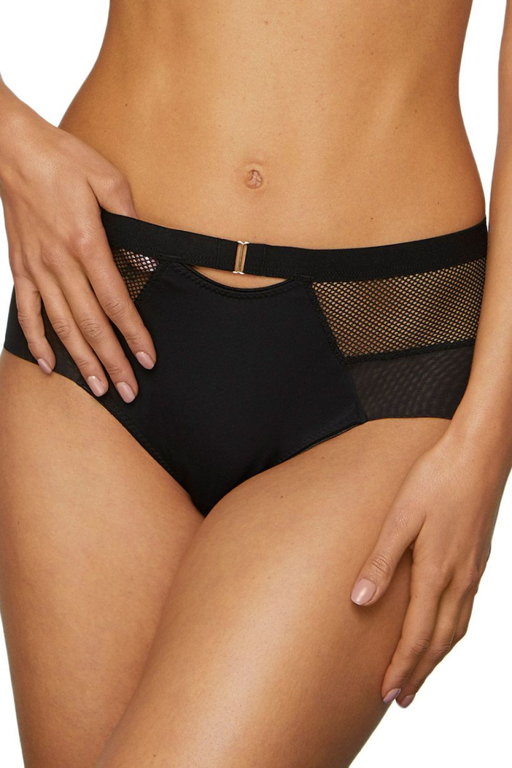 Kinga Lara Black Mesh Knickers
