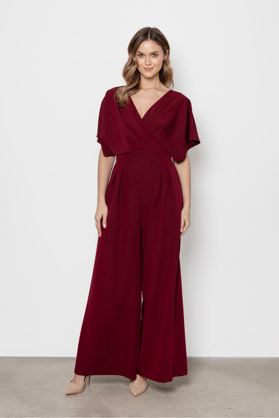 Awama Claret Wrap Jumpsuit