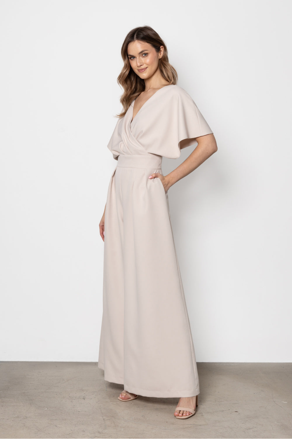 Awama Beige Wrap Jumpsuit - view 2