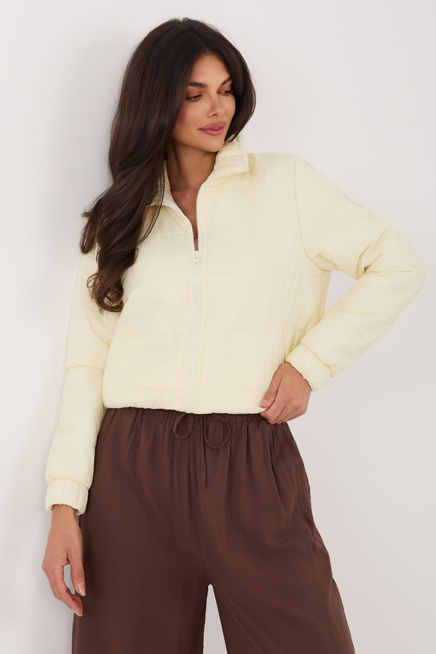 Factory Price Light Yellow Zip Up Jacket