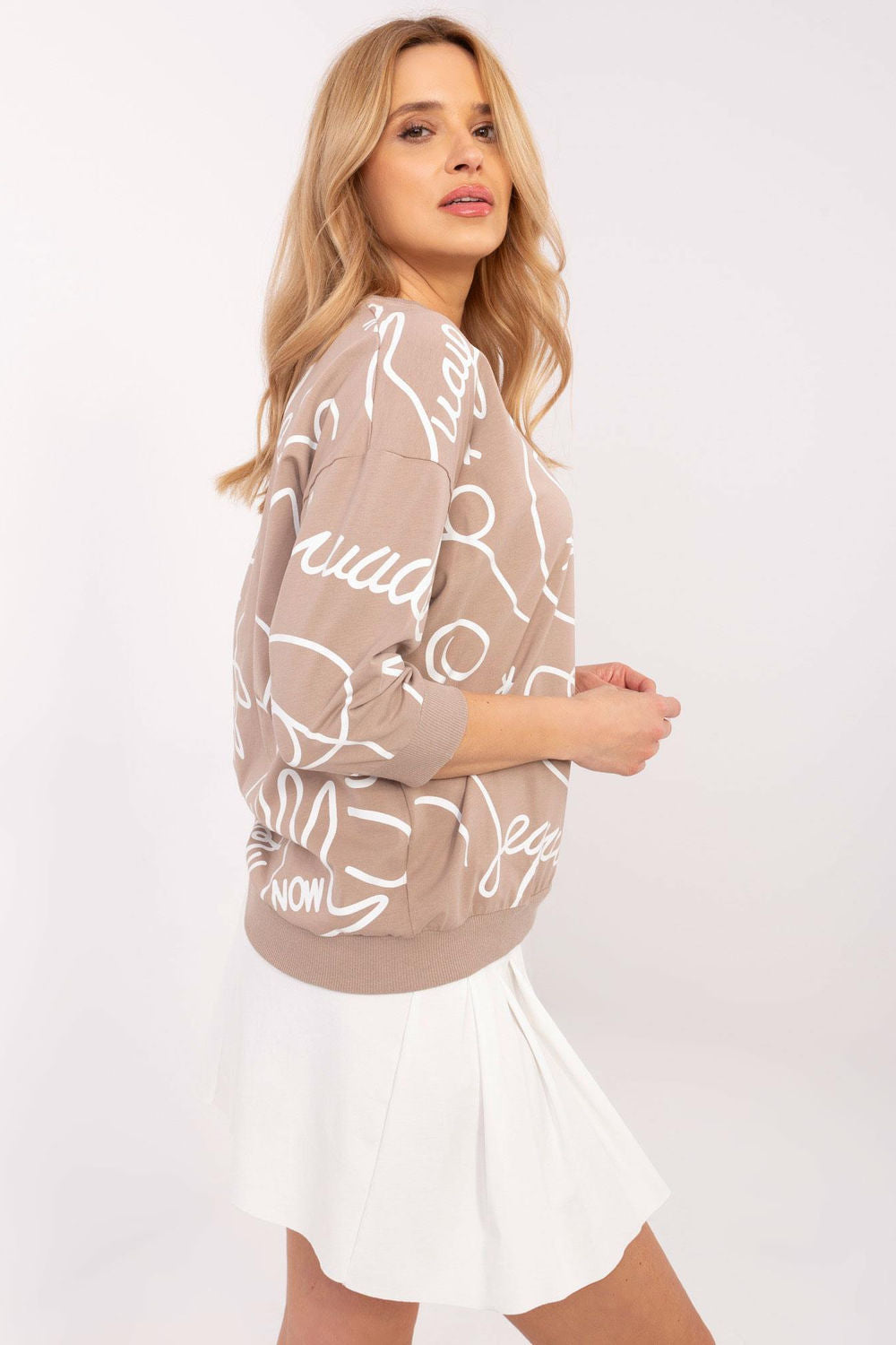 Rue Paris Dark Beige Cotton Blouse - view 2